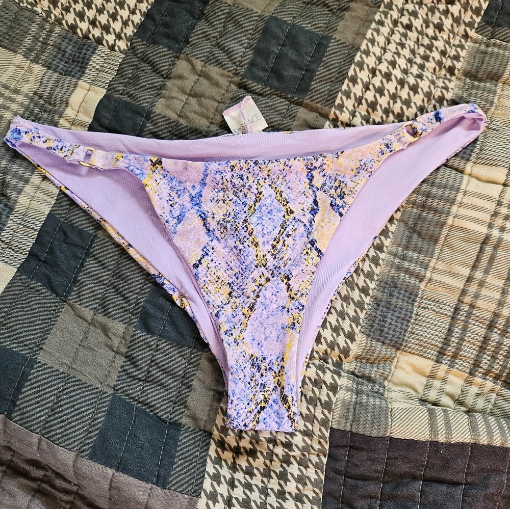L*Space Serpentina Roxette Bikini Bottom Bitsy Cut Snake Print Small S